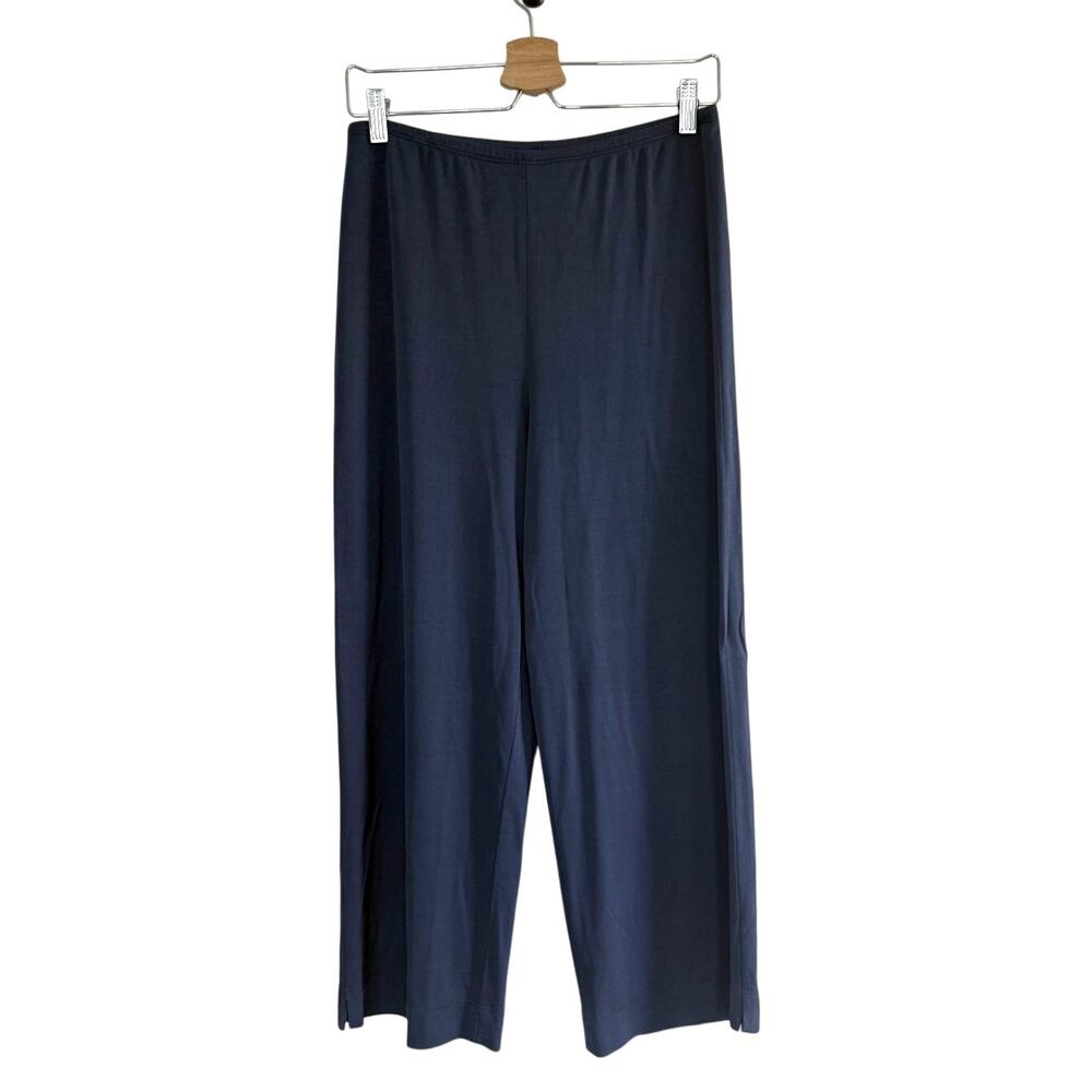 MARGARET O'LEARY vintage gray 100% rayon matte jersey pull on cropped pants
